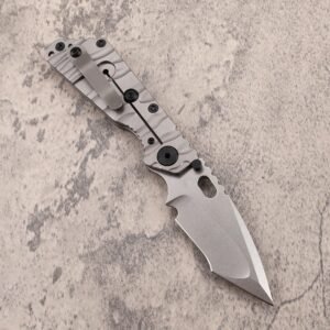 The Advancer Is A Stone Wash, Concave Grinding, Titanium Handle Folding Knife