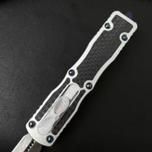 Microtech Dirac Damascus Carbon-Fiber Handle OTF Knife