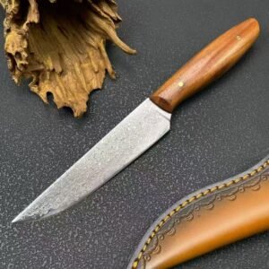 Damascus Fruit Knife with Red Sandalwood Handle