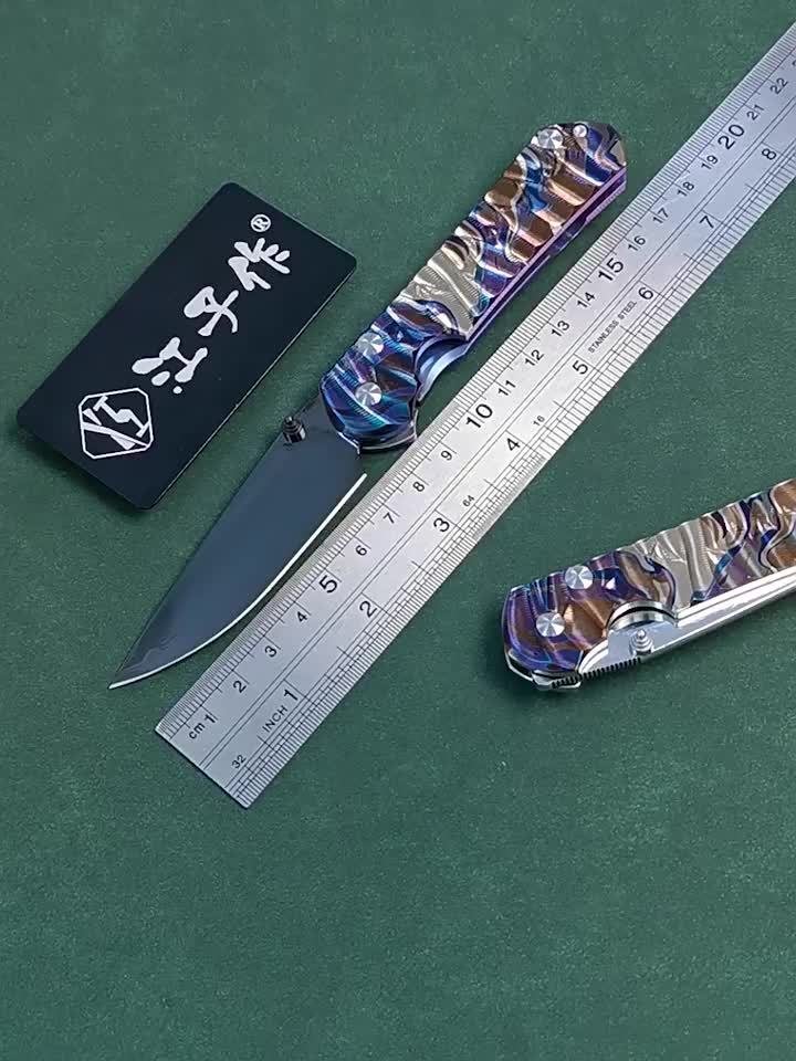 c87cfc3c6fbe3f9278bc5bd2ac4487ec.mp4.pdd_.000001.jpeg Crispy Sands Damascus Mirror DLC Titanium Shank SF Folding Knife