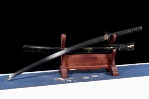 Black Dragon Wave Samurai Fixed Blade Knife