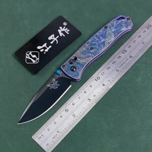 Butterfly 535 M390 Sanding DLC Blade Titanium Laser Handle Blue SF Express