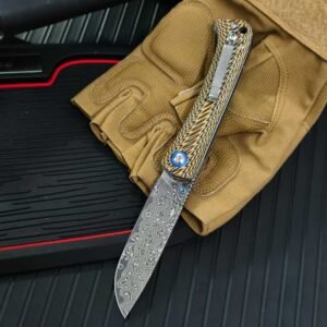 The Winged Bird Breaks The Great Damascus Folding Knife