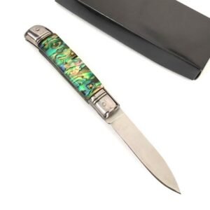 AKC 8-Inch Abalone-Handle Lever Side-Opening Knife