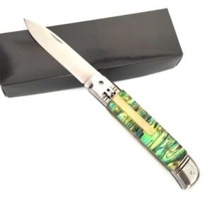 AKC 8-Inch Abalone-Handle Lever Side-Opening Knife