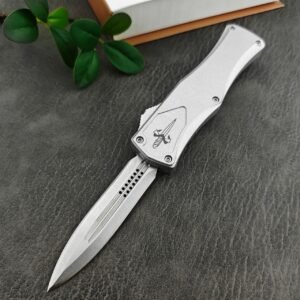 Zinc Handle Microtech Hera Goddess White Handle Double Edge OTF Knife