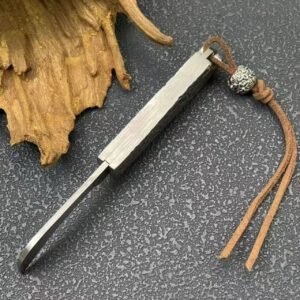 Mini Cleaver-Style Damascus Folding Knife