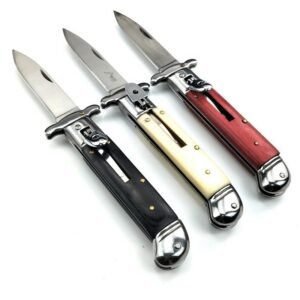 AKC 9-inch Flip-top Hand Guards With Curved Tail Side-Opening Switchblade