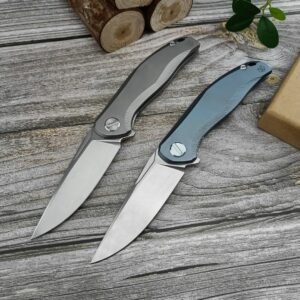 Bear Head Star Titanium Alloy Handle Folding Knife