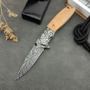 CM77 Quick Opening Discount Damascus Folding Knife