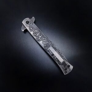 Swordfish Rose Relief Fold Folding Knife