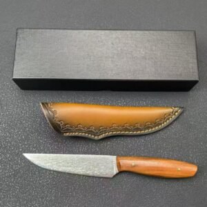 Damascus Fruit Knife with Red Sandalwood Handle