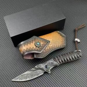 The Black Scorpion Of The Desire For Fire Is Broken By The Great Damascus Folding Knife