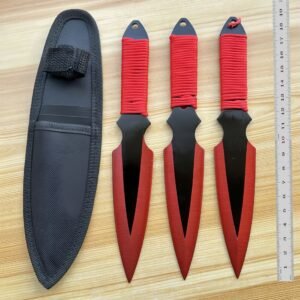 Lot de couteaux de lancer d'entraînement YF122 – 3 pièces, Détail rouge