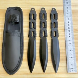 Lot de couteaux de lancer d'entraînement YF090 – 3 pièces, Noir