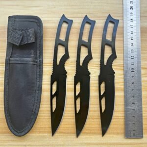 Lot de couteaux de lancer d'entraînement YF096 – 3 pièces, Noir