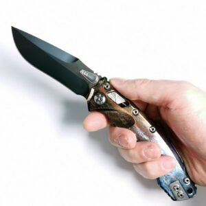 Microtech Amphibious M390 Ultra Mirror DLC Blade Titanium Handle Flame-Patterned SF Express