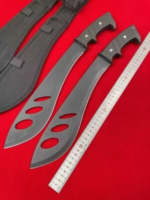 Three-Eye Kukri Knife with Rubber Handle