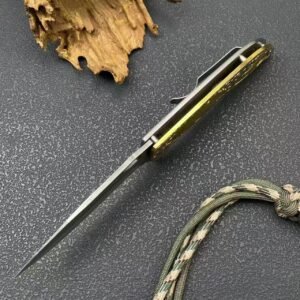 Koi Damascus Mini Folding Knife