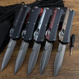 Micro-tech Serpent God Damascus OTF Knife