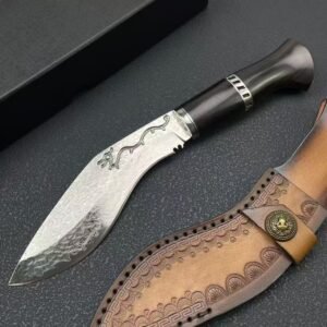 Shennongjia Dragon Pattern Damascus Kukri Knife