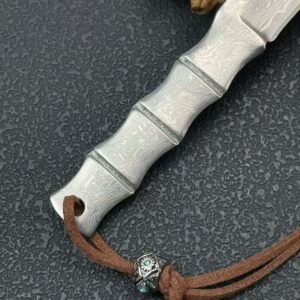 Bamboo-Style Damascus Fixed Blade Knife
