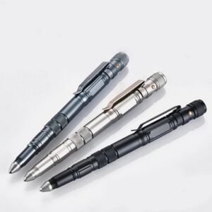 Multi Functional Customized Logo Outdoor Tactical Metal Ballpoint Pen with Led Light