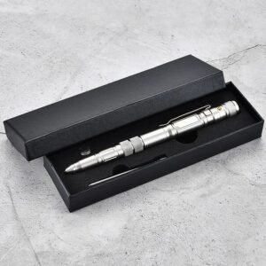 Multi Functional Customized Logo Outdoor Tactical Metal Ballpoint Pen with Led Light