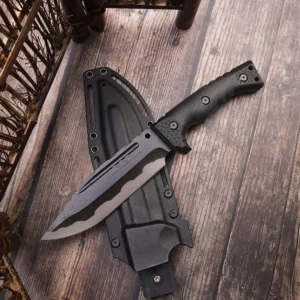Camping outdoor survival knife portable knife high hardness straight knife sharp survival knife integrated keel high hardness tactical knife--Blcak-2