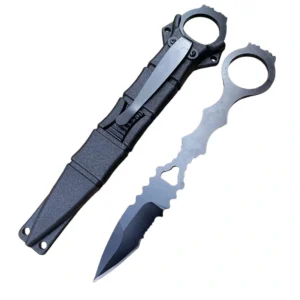 Fixed Blade Ring Handle Knife with Sheath