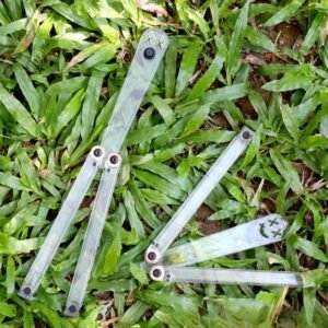Transparent Butterfly Knife Uncut Training Knife Folding Knife Flinging Knife Plastic pc Squid Smiley Joker